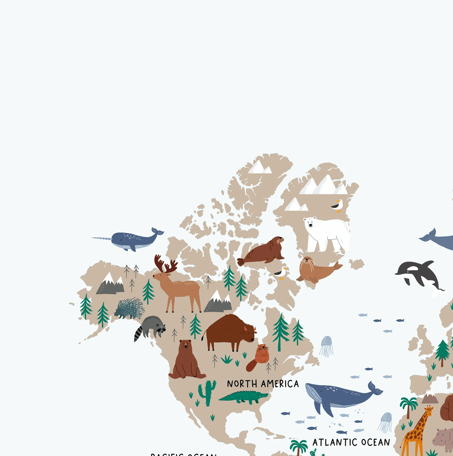 Educational & fun animals world map