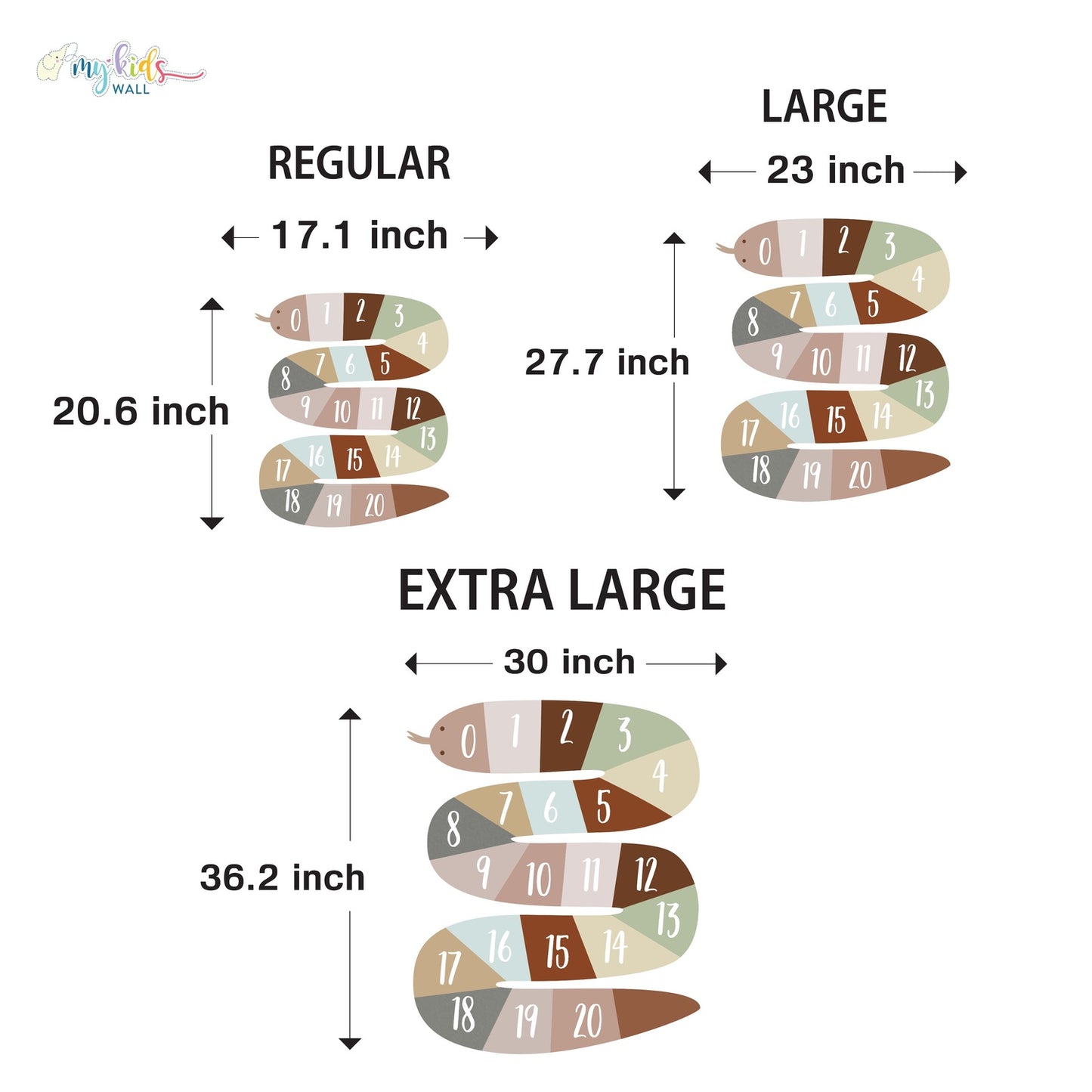 Educational Numerical Snake Personalized Wall Stickers