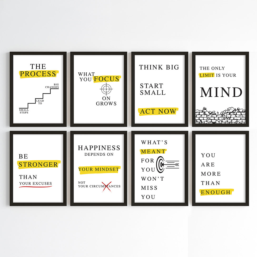 Empower with Mindset Modern Office Wall Art (Framed)