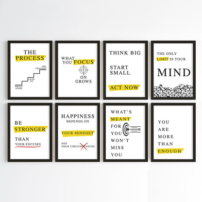 Empower with Mindset Modern Office Wall Art (Framed)
