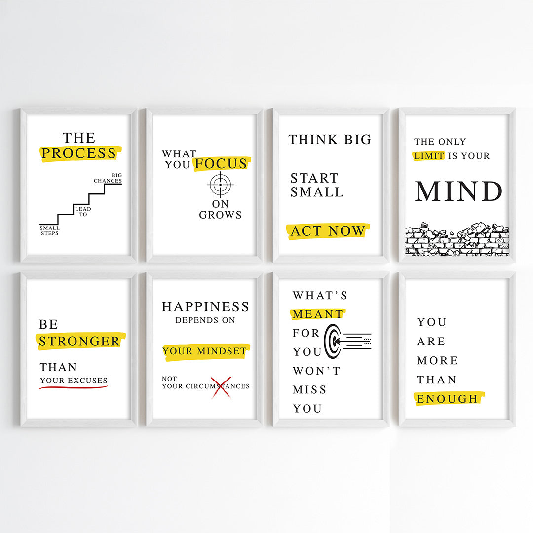 Empower with Mindset Modern Office Wall Art (Framed)