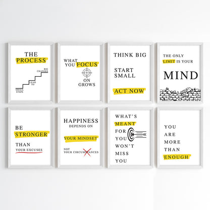 Empower with Mindset Modern Office Wall Art (Framed)