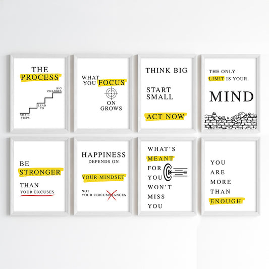 Empower with Mindset Modern Office Wall Art (Framed)