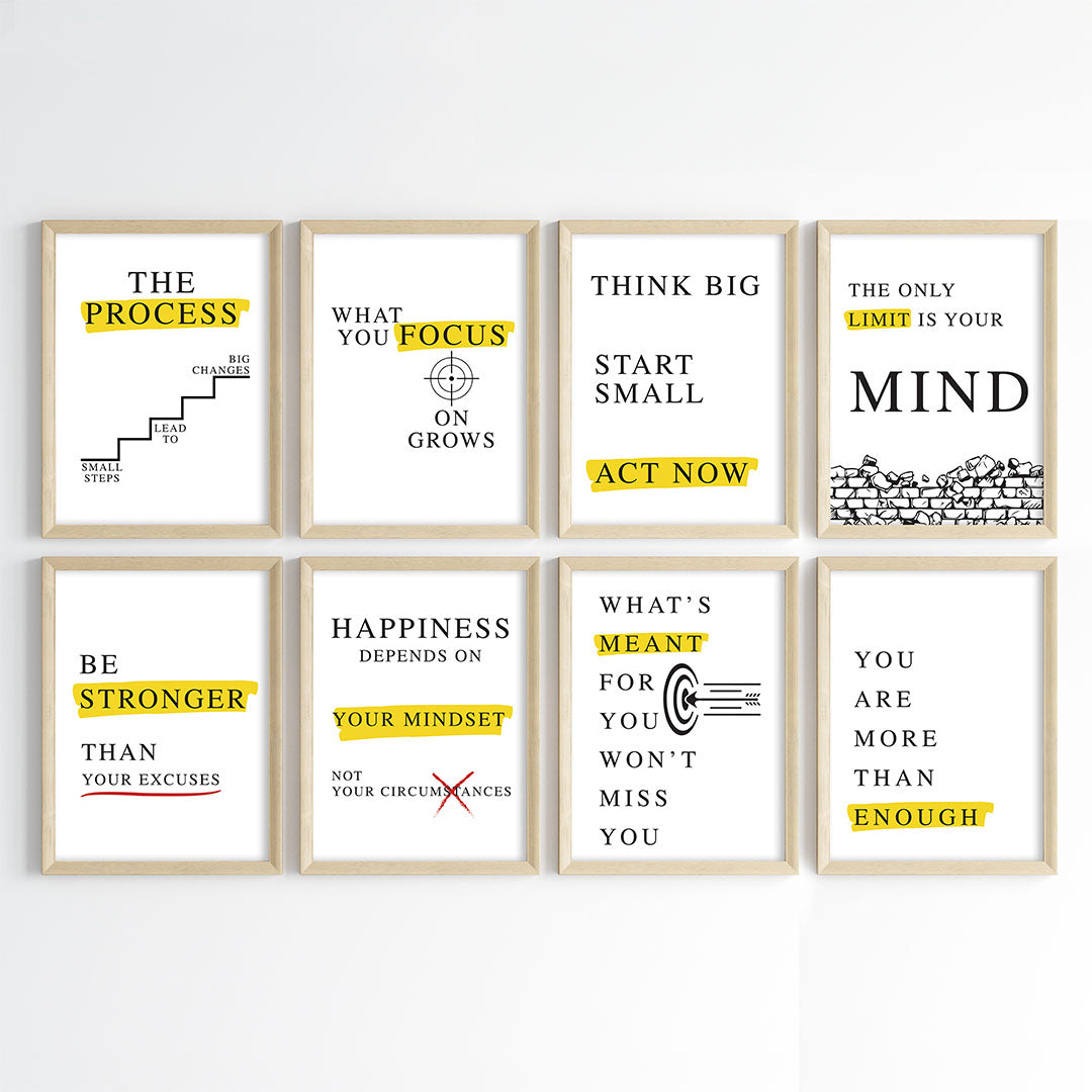 Empower with Mindset Modern Office Wall Art (Framed)