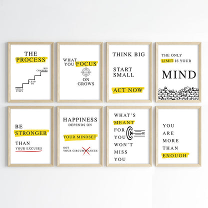 Empower with Mindset Modern Office Wall Art (Framed)