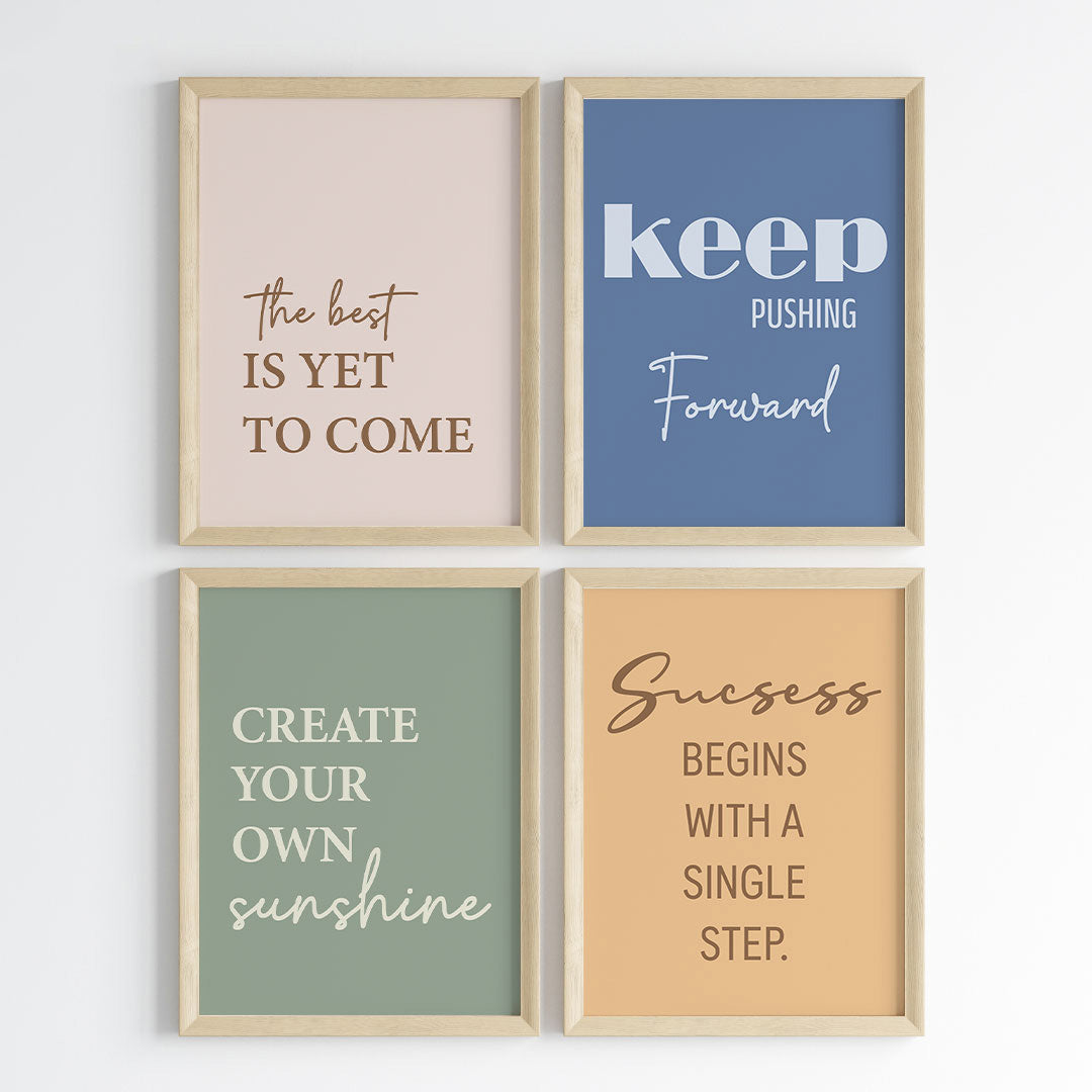 Everyday Affirmations Motivational Wall Art (Framed)