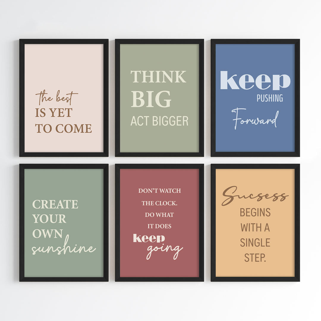 Everyday Affirmations Motivational Wall Art (Framed)