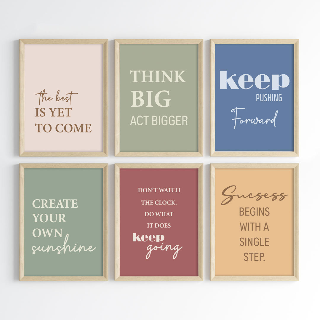Everyday Affirmations Motivational Wall Art (Framed)