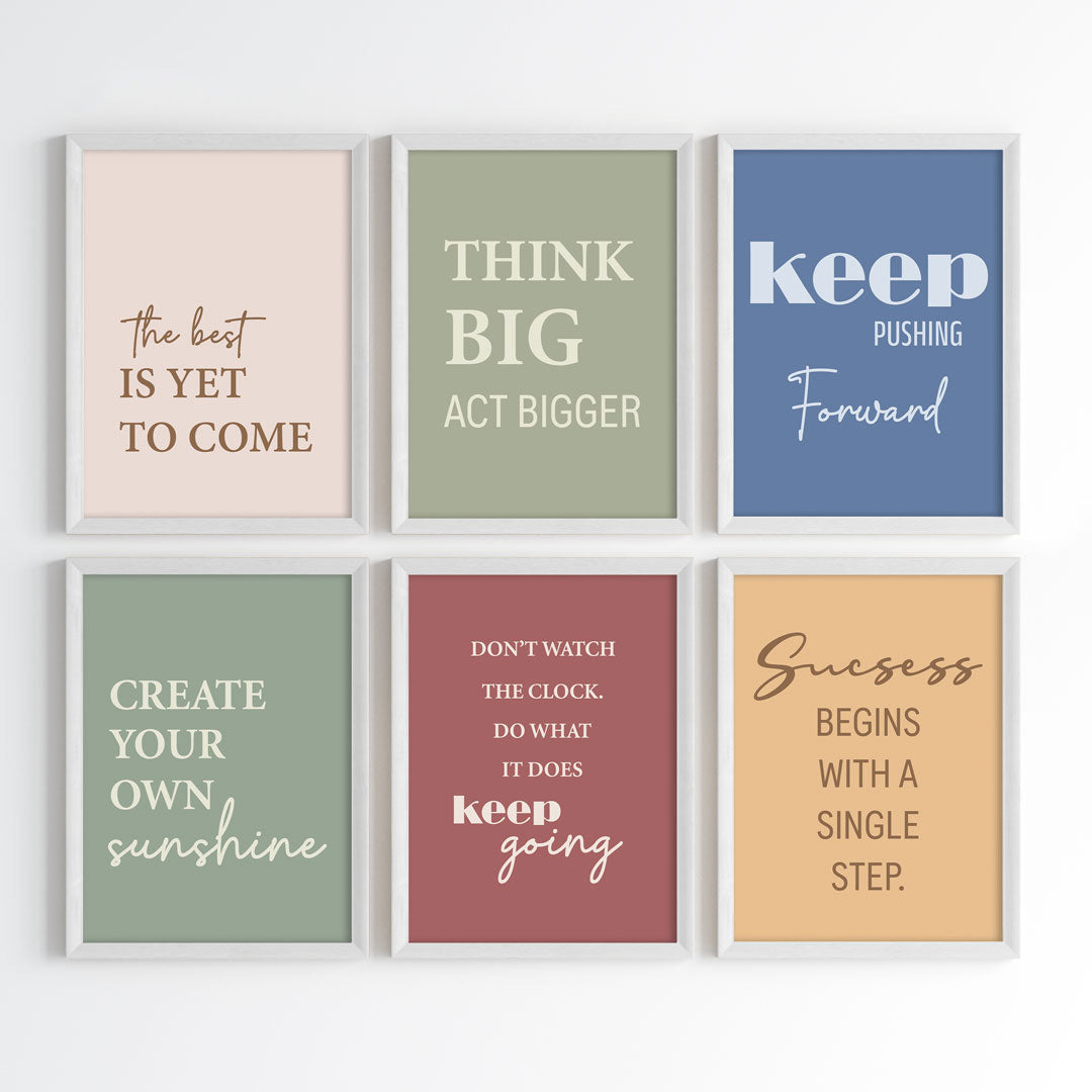 Everyday Affirmations Motivational Wall Art (Framed)