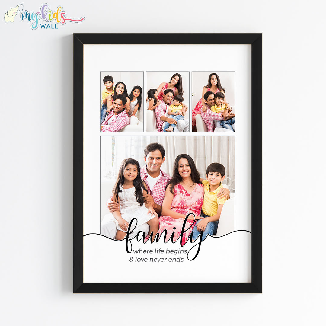Family Forever Collage Wall Art Framed Black