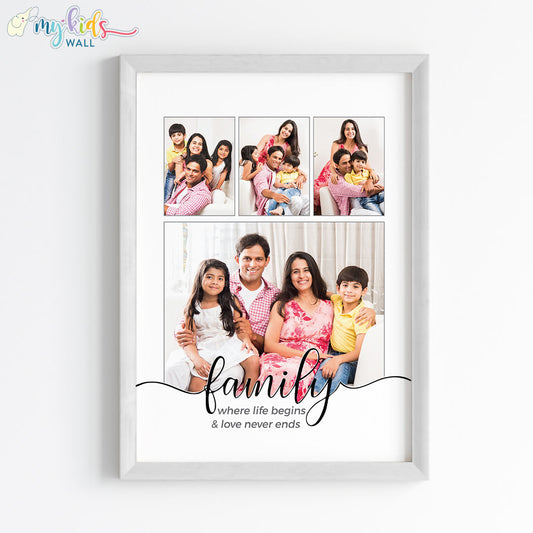 Family Forever Collage Wall Art Framed White