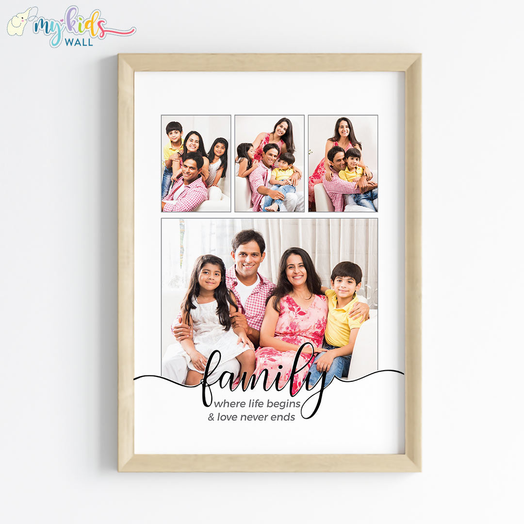 Family Forever Collage Wall Art Framed Wooden