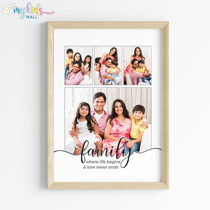 Family Forever Collage Wall Art Framed Wooden