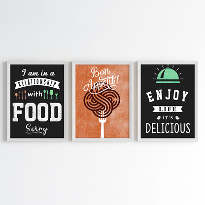 Food is Happiness Wall Art (Framed)