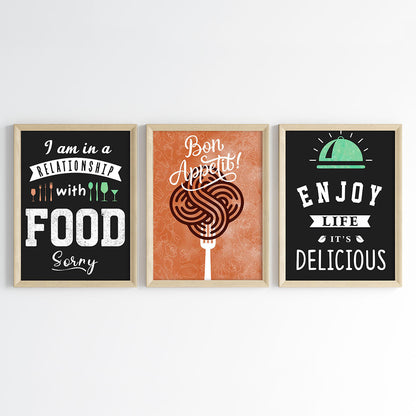 Food is Happiness Wall Art (Framed)