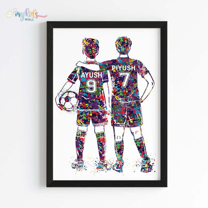 Inspirational football player brothers wall art black frame