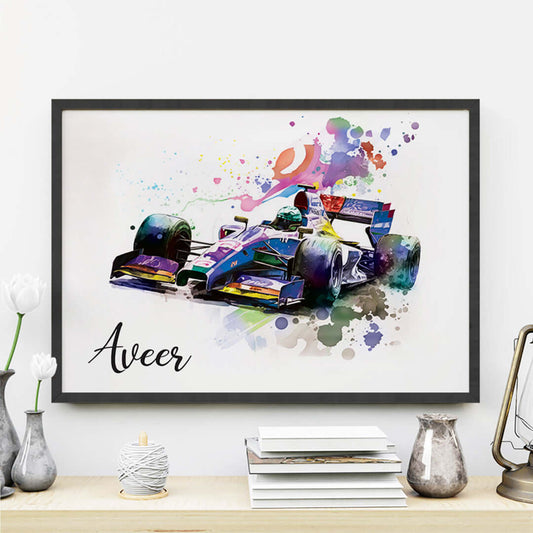 Formula 1 Racer Personalized Wall Art (Framed)