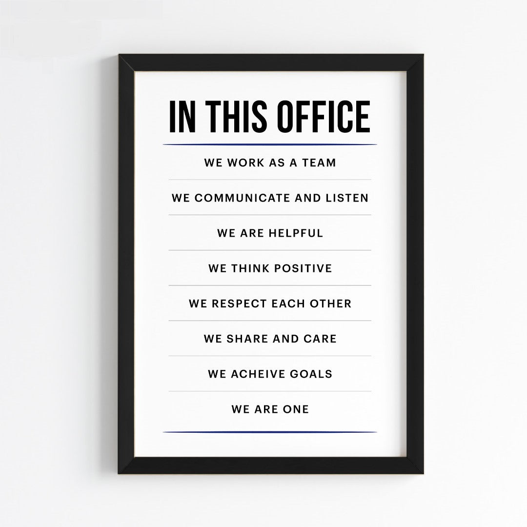 Office Unity Inspirational Wall Art (Framed)