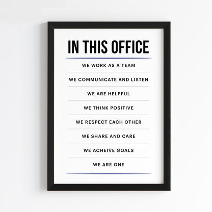 Office Unity Inspirational Wall Art (Framed)