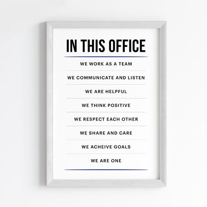 Office Unity Inspirational Wall Art (Framed)
