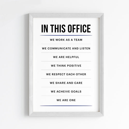 Office Unity Inspirational Wall Art (Framed)