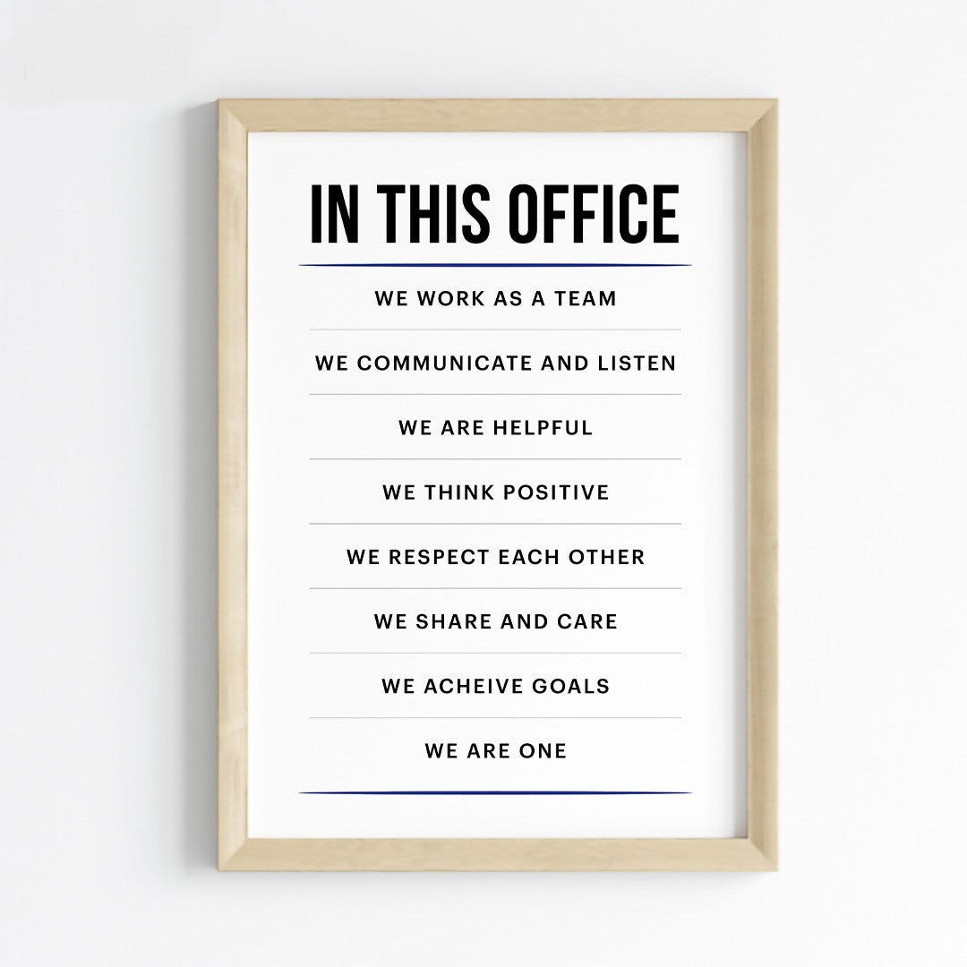 Office Unity Inspirational Wall Art (Framed)