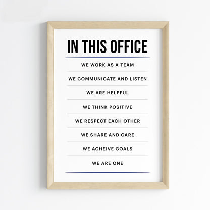 Office Unity Inspirational Wall Art (Framed)