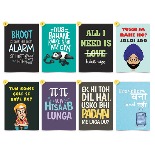 Fun Quotes Illustrated Humor Wall Art (Unframed Posters)