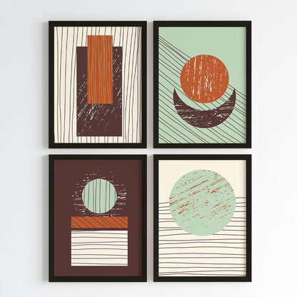 Geometric Balance Wall Art (Framed Set of 4)