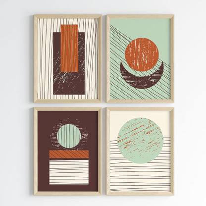 Geometric Balance Wall Art (Framed Set of 4)