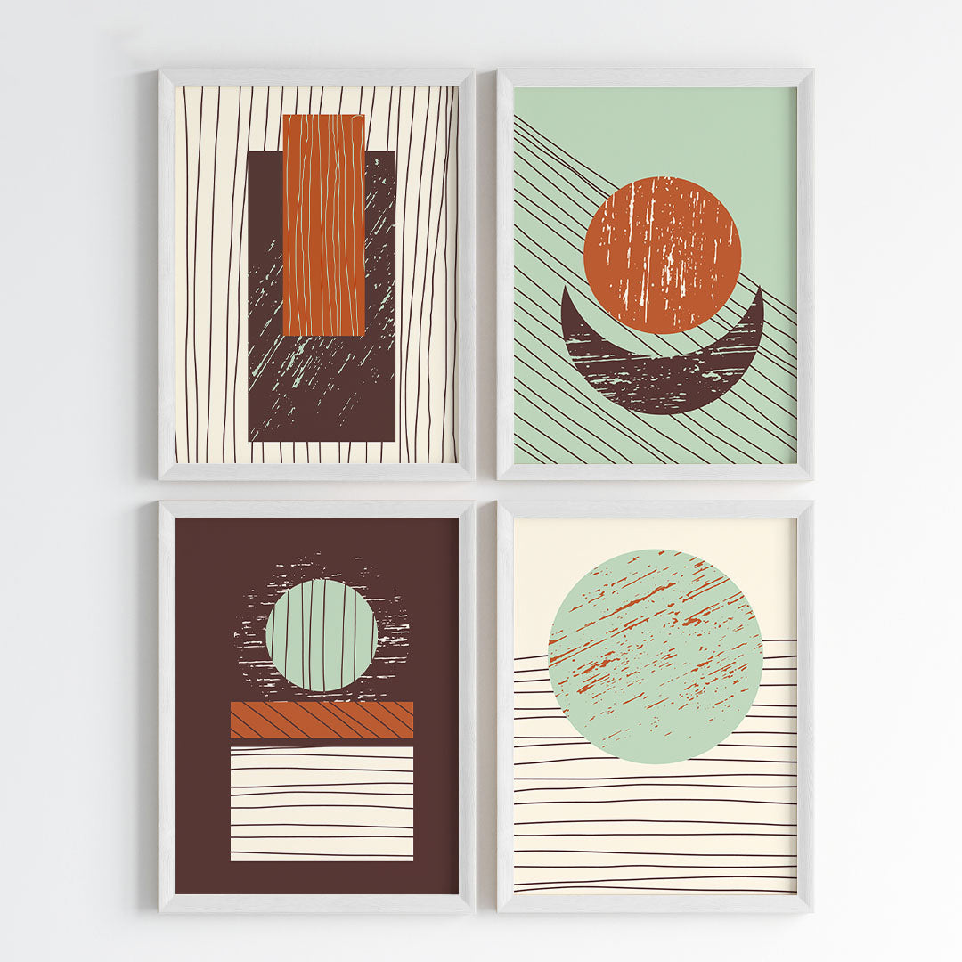 Geometric Balance Wall Art (Framed Set of 4)