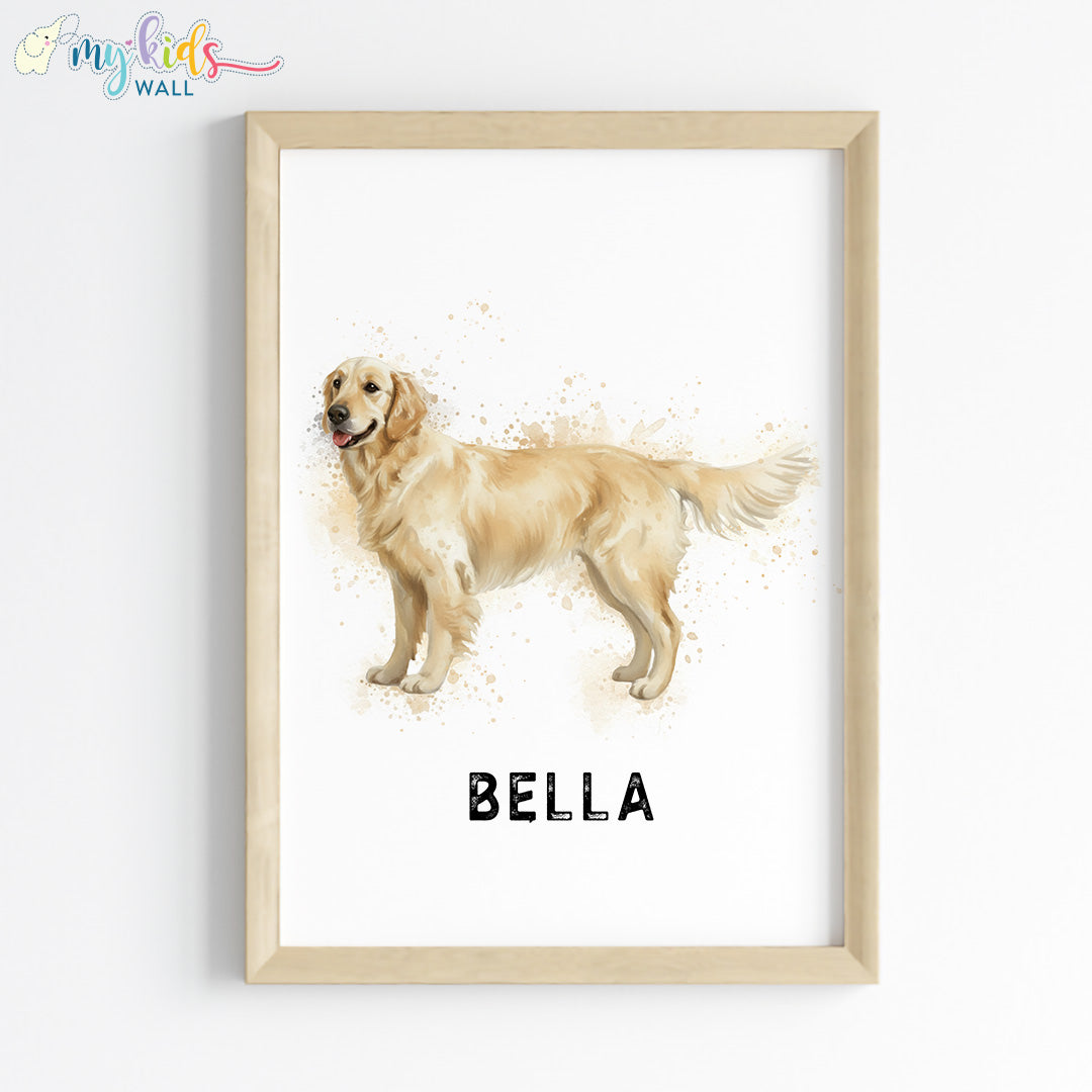 Golden-Retriever Personalised Wall Art Wooden