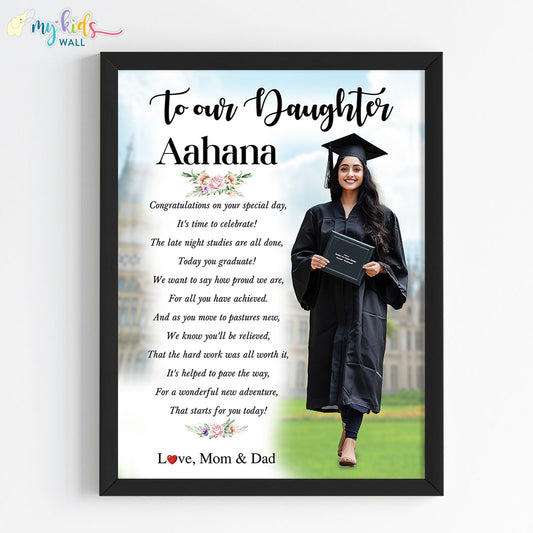 Graduation Gift for Girl Wall Art black Frame