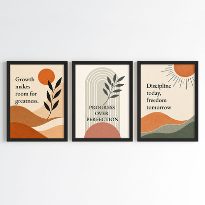 Growth & Greatness Motivational Wall Art (Framed)