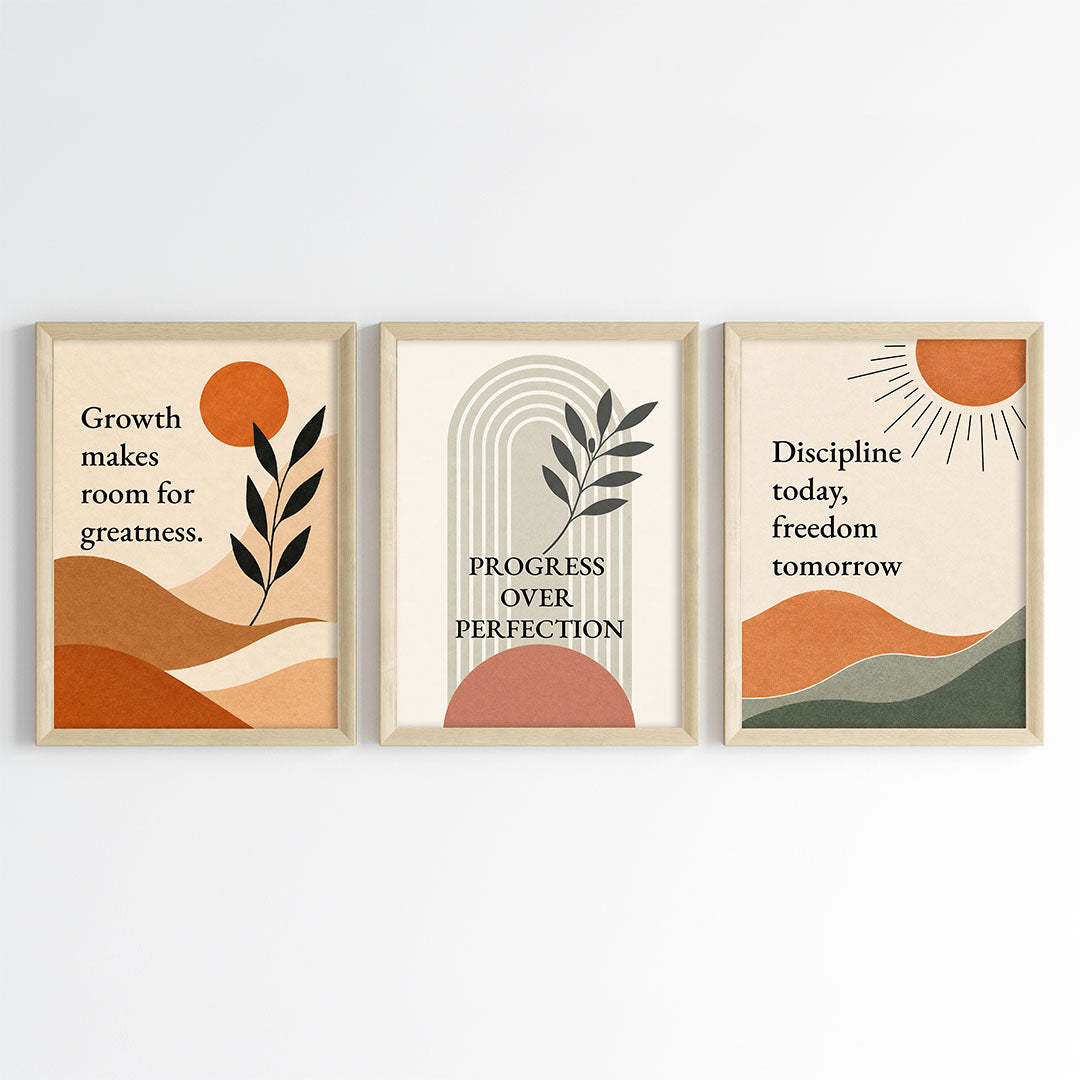 Growth & Greatness Motivational Wall Art (Framed)