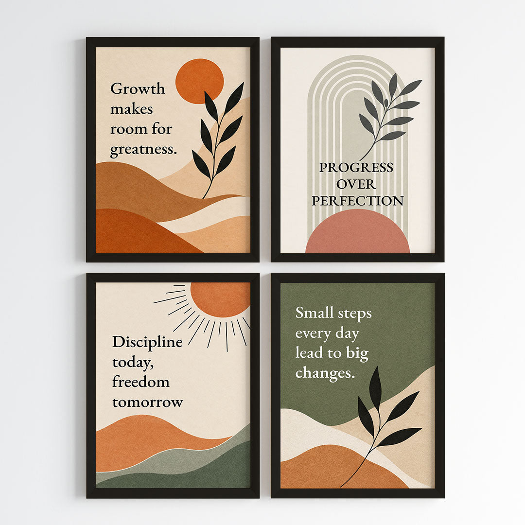 Growth & Greatness Motivational Wall Art (Framed)
