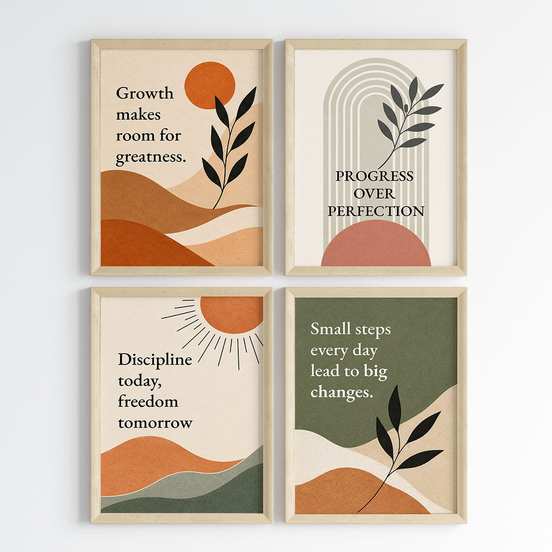 Growth & Greatness Motivational Wall Art (Framed)