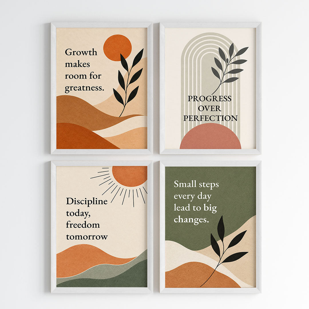 Growth & Greatness Motivational Wall Art (Framed)