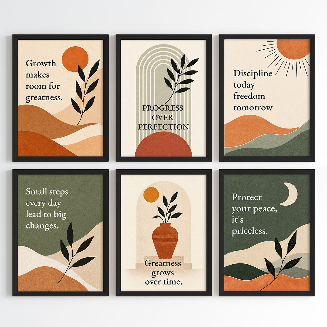 Growth & Greatness Motivational Wall Art (Framed)