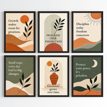 Growth & Greatness Motivational Wall Art (Framed)