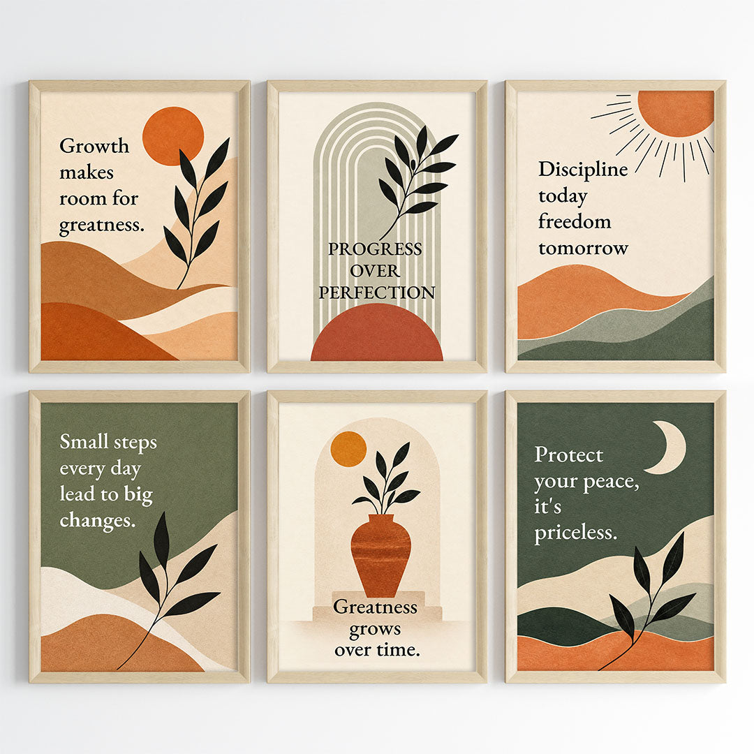 Growth & Greatness Motivational Wall Art (Framed)