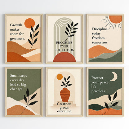 Growth & Greatness Motivational Wall Art (Framed)