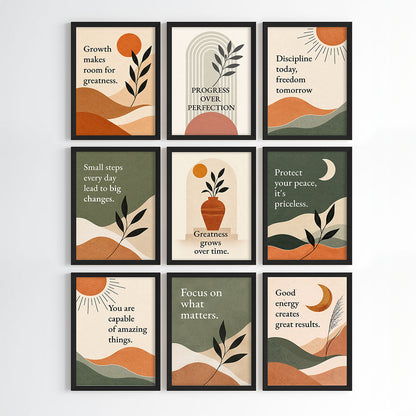 Growth & Greatness Motivational Wall Art (Framed)