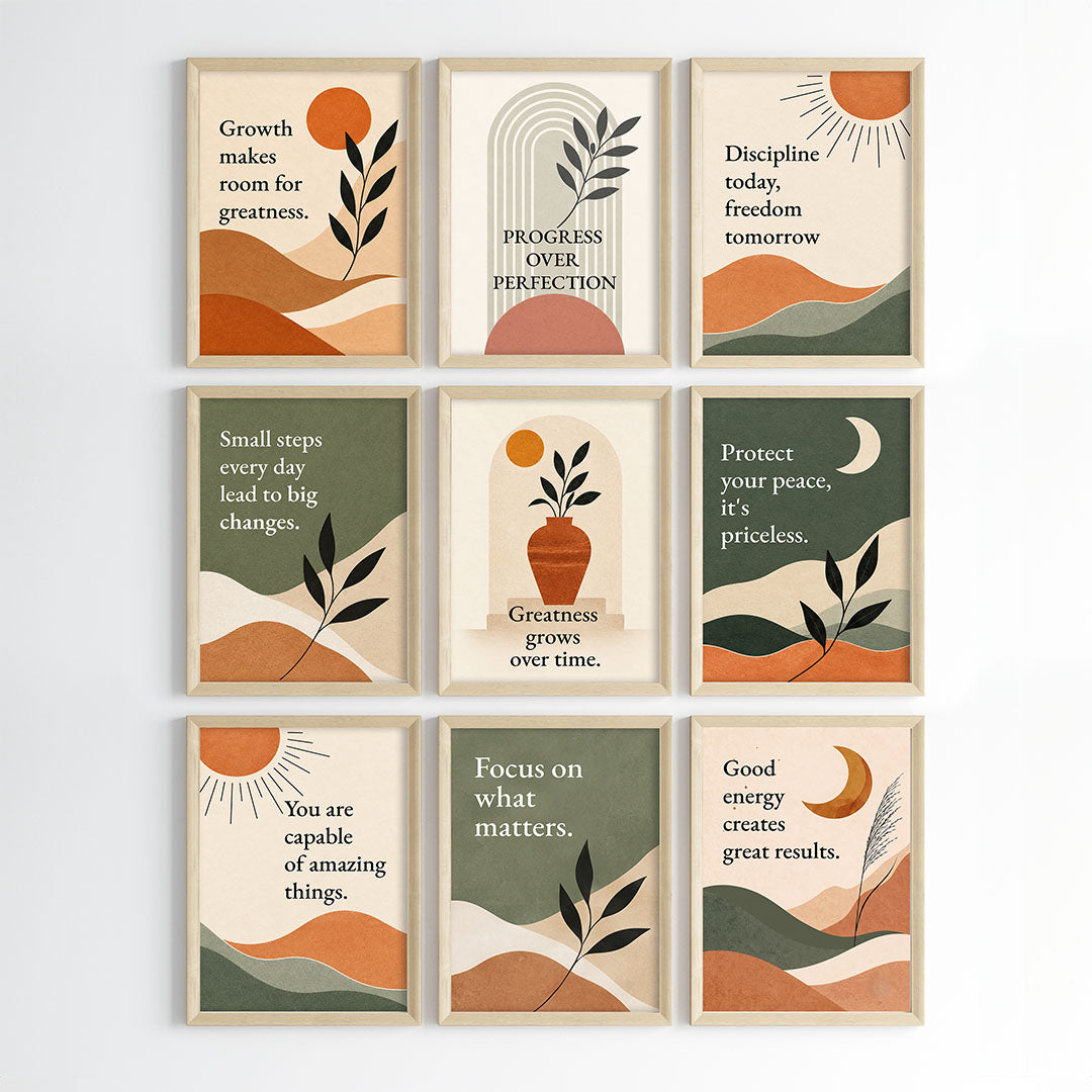 Growth & Greatness Motivational Wall Art (Framed)