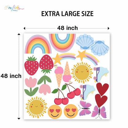 Happy Colorful Cartoon Elements Personalized Wall Stickers