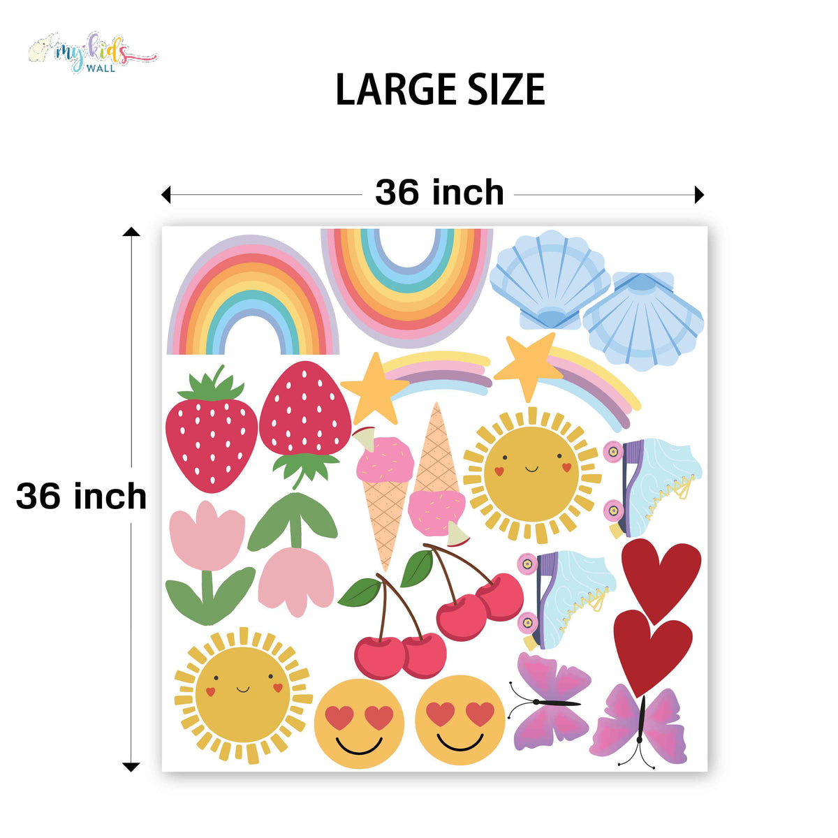 Happy Colorful Cartoon Elements Personalized Wall Stickers