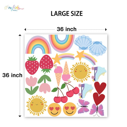Happy Colorful Cartoon Elements Personalized Wall Stickers