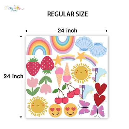 Happy Colorful Cartoon Elements Personalized Wall Stickers