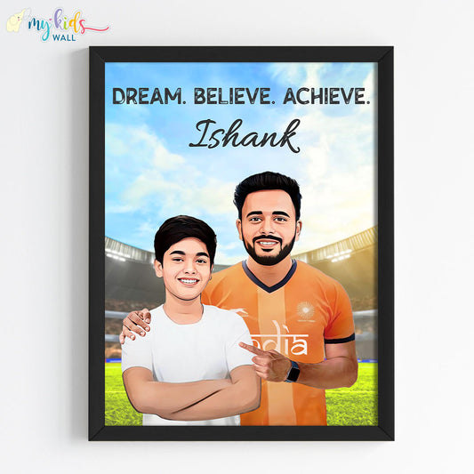 Inspirational portrait with Harmanpreet Singh black framed