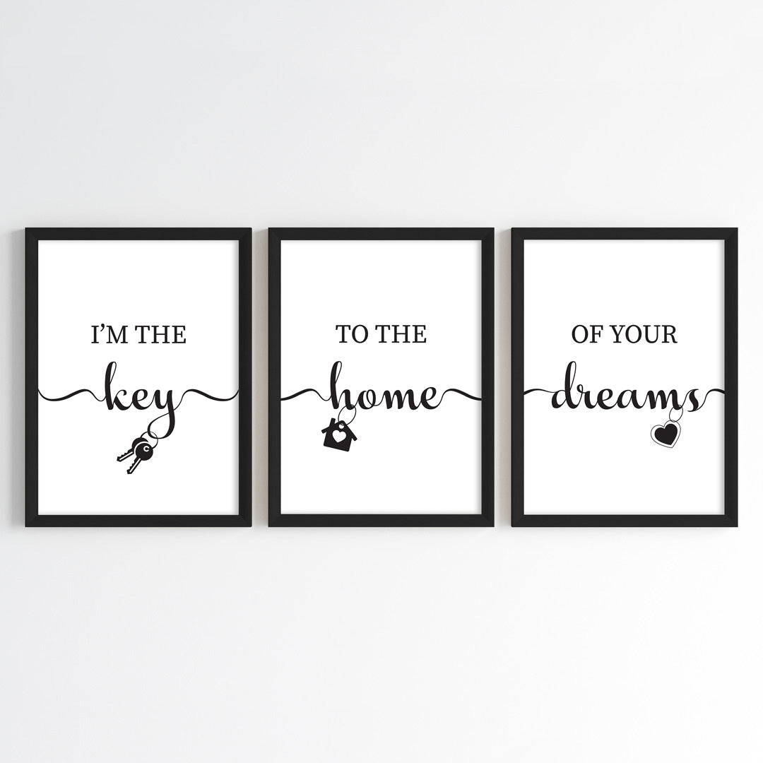 Home of Dreams Realtor Wall Art (Framed Set of 3)